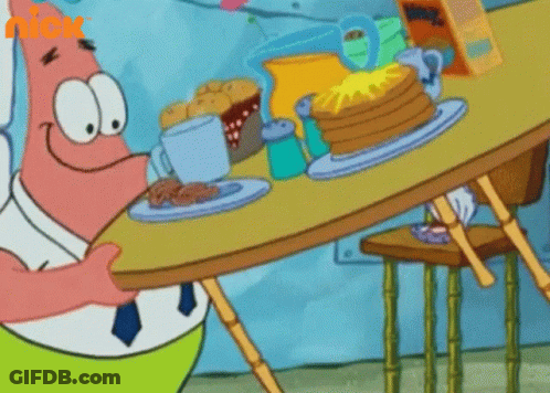 Patrick Star Holding Plate Of Food GIF