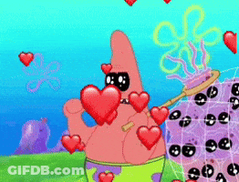 Patrick Star Holding Red Heart GIF