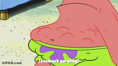 Patrick Star Holding Stomach Saying Stomach Gurgling GIF
