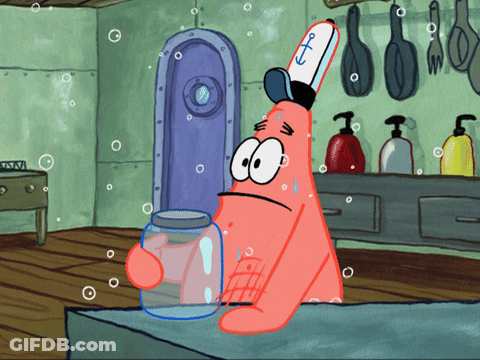 Patrick Star Holding Water Jar GIF