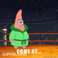 Patrick Star In Boxing Ring Saying Come At GIF