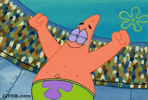 Patrick Star In Front Of Crowd GIF