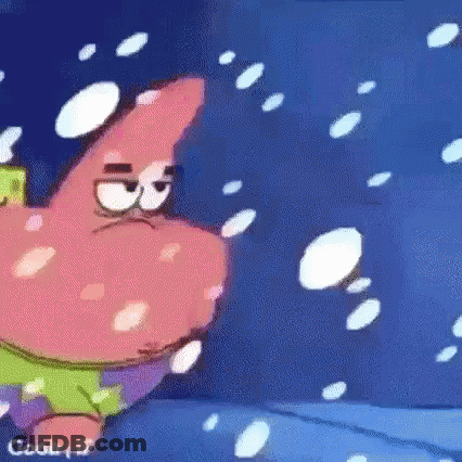 Patrick Star In The Snow GIF