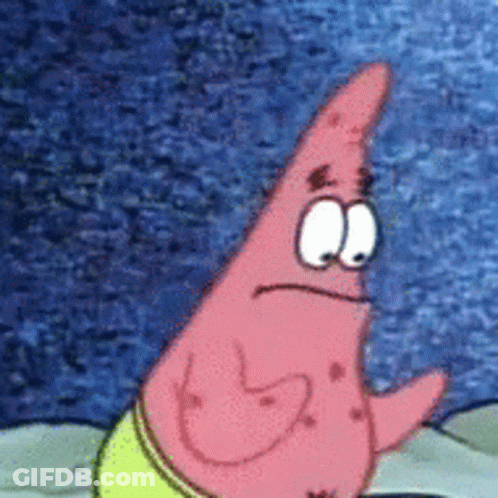 Patrick Star Is A Cartoon Character From Spongebob Squarepants And Is Standing In The Water . GIF