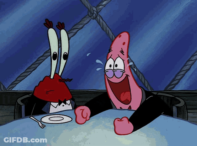 Patrick Star Laughing Then Crying GIF