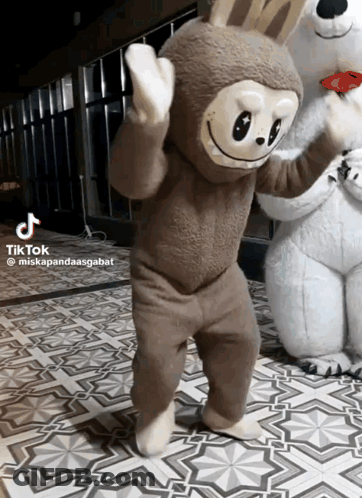 Patrick Star Laughing With Mouth Open Hanging From Rope GIF