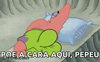 Patrick Star Laying On Bed Poe A Cara Aqui Pepeu GIF