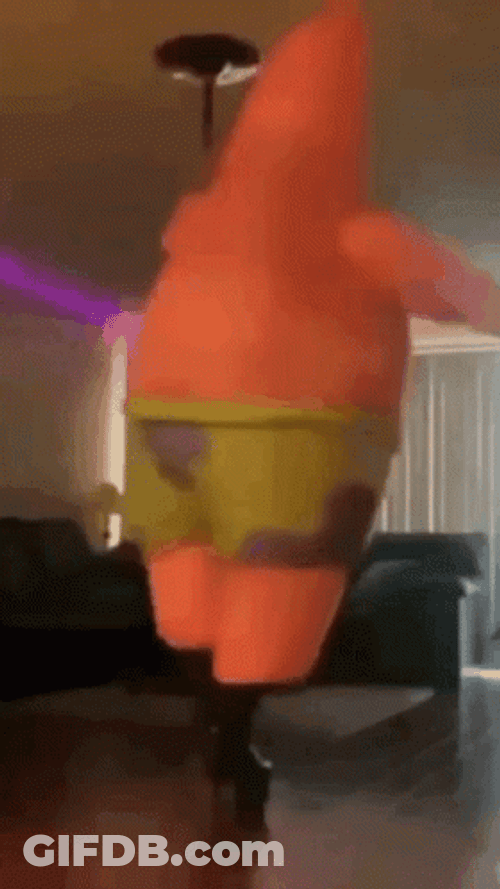 Patrick Star Mascot Pole Dancing GIF