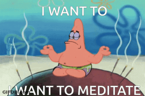 Patrick Star Meditating Saying I Want To Meditate GIF