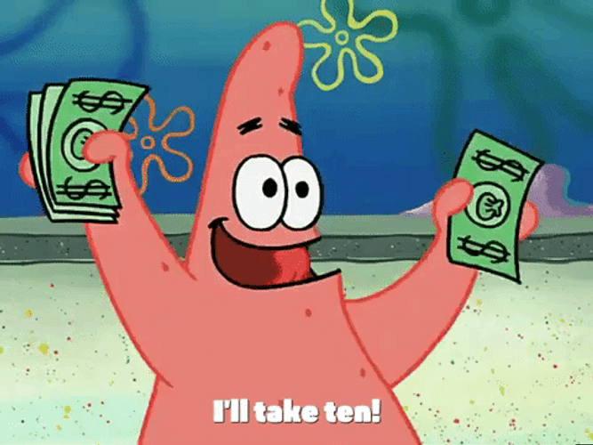 Patrick Star Money For Tea GIF