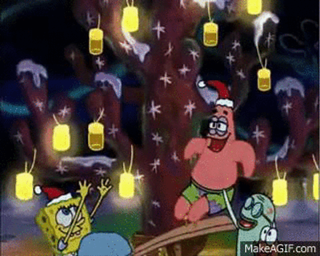 Patrick Star Of Christmas Tree GIF