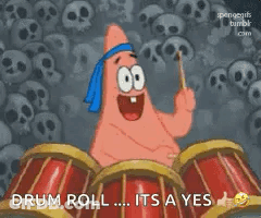 Patrick Star Playing Drums GIF