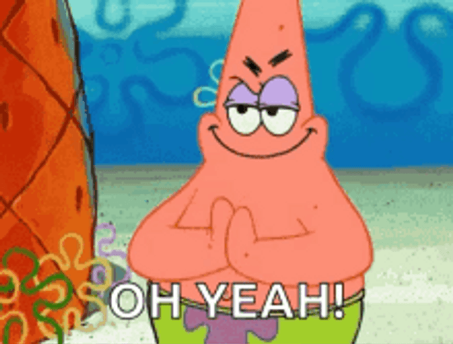 Patrick Star Rubbing Hands Evil Plan GIF