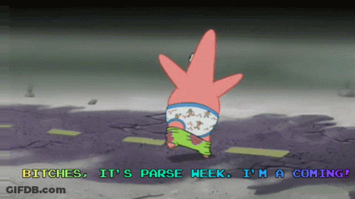 Patrick Star Saying Parse Week GIF