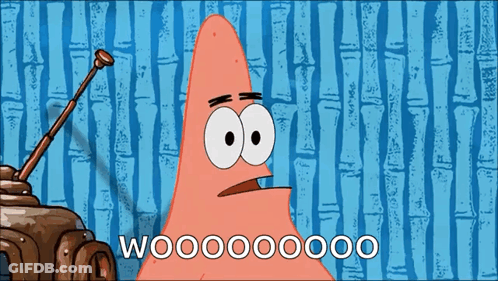 Patrick Star Saying Woo GIF