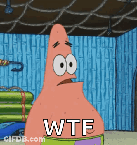 Patrick Star Saying Wtf GIF