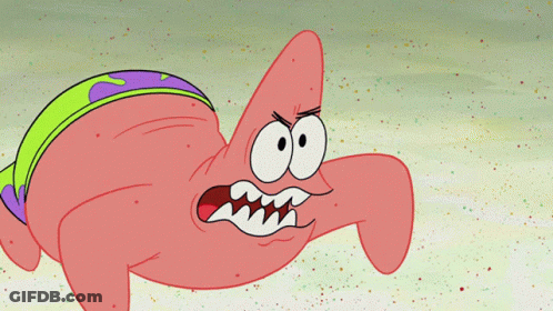 Patrick Star Screaming GIF