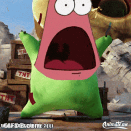 Patrick Star Screaming With Mouth Open GIF