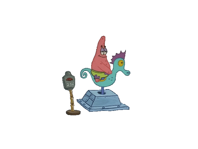 Patrick Star Seahorse Ride GIF