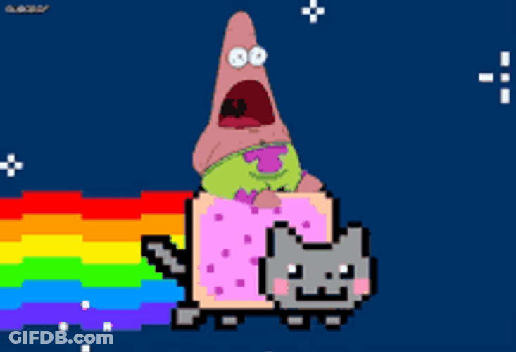 Patrick Star Shock Spongebob Rainbow GIF