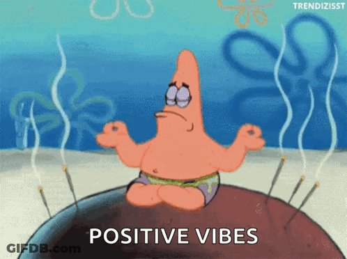 Patrick Star Sitting In Lotus Position GIF