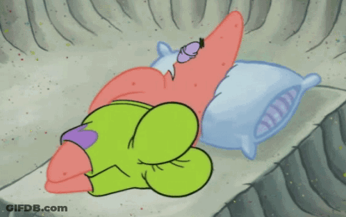 Patrick Star Sleeping On Bed GIF