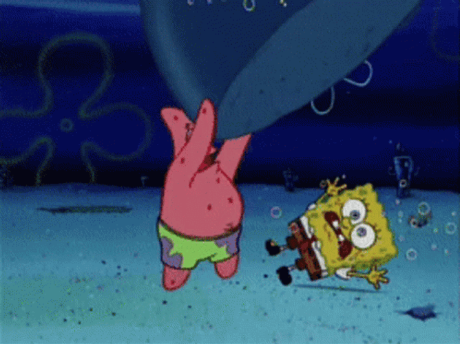 Patrick Star Smashing Spongebob GIF