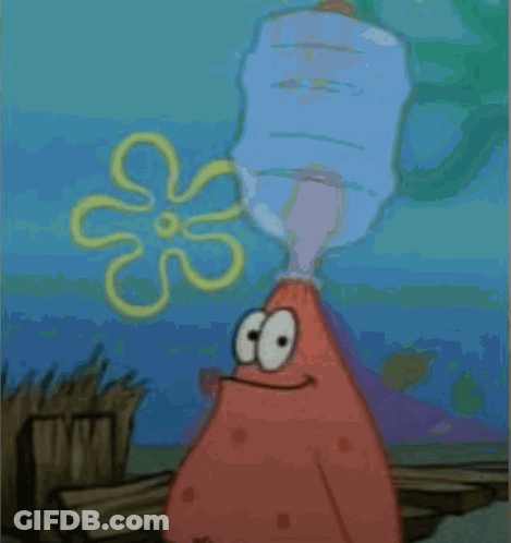 Patrick Star Smiling In Front Of Flower GIF