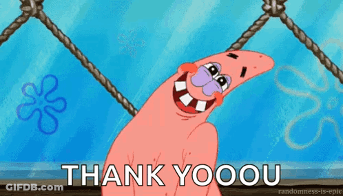 Patrick Star Smiling Saying Thank You GIF
