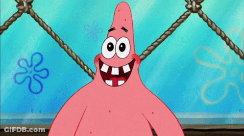 Patrick Star Smiling Wide Open Mouth GIF
