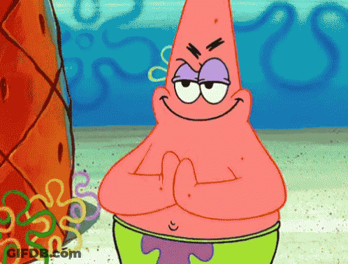 Patrick Star Smiling With Hands Folded GIF