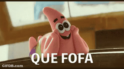 Patrick Star Smiling With Que Fofa GIF