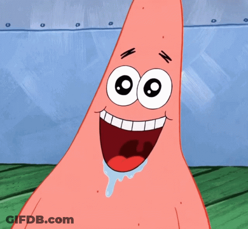 Patrick Star Smiling With Tongue Out GIF