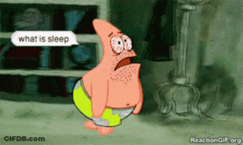 Patrick Star Speech Bubble Saying What Is Sleep GIF