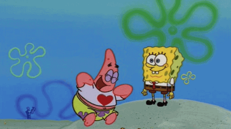 Patrick Star Spongebob Happy Jump GIF