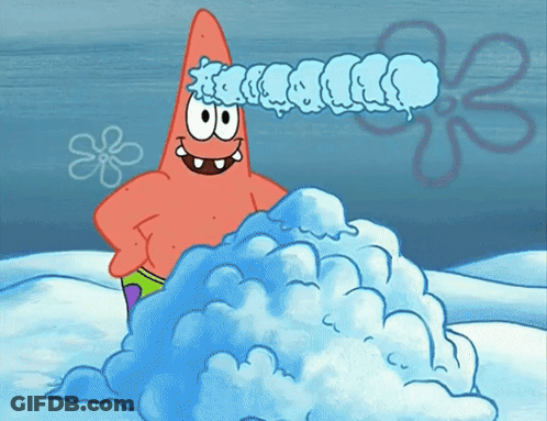Patrick Star Standing In Snow GIF