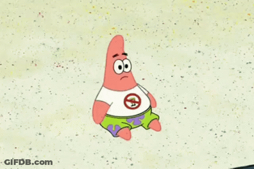 Patrick Star Standing On Sandy Beach Next To Black Line GIF