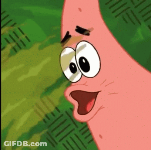 Patrick Star Surprised With Mouth Open GIF
