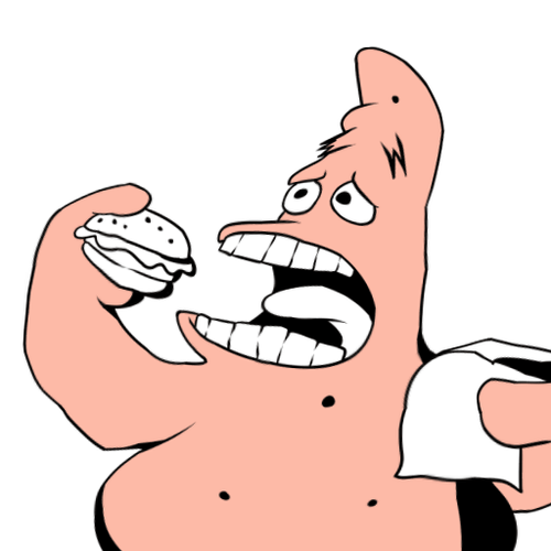 Patrick Star Triggered Eating Meme GIF