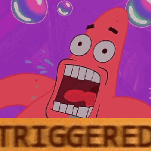 Patrick Star Triggered Meme GIF