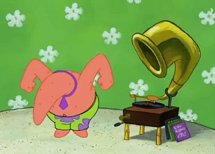 Patrick Star Vibing With Music GIF