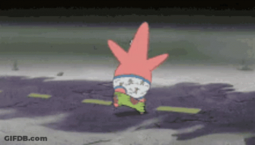 Patrick Star Walking Down Road GIF