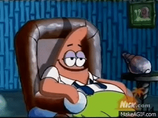 Patrick Star Watching Television Laughing GIF