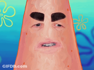 Patrick Star With Beard And Mustache GIF