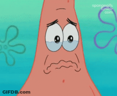 Patrick Star With Tears Running Down Eyes GIF