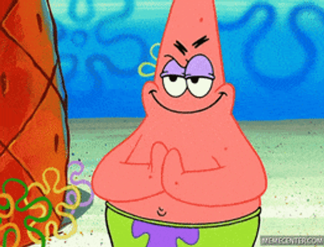 Patrick Starfish Rubbing Hands Together GIF