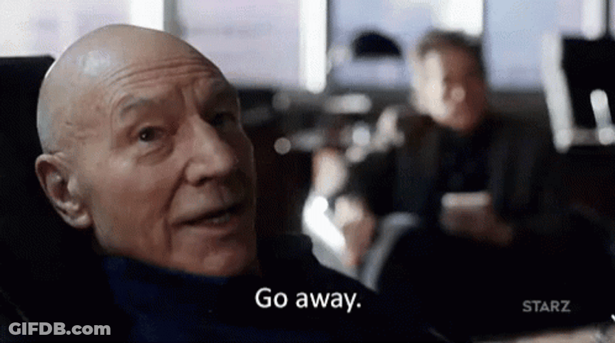 Patrick Stewart Go Away GIF