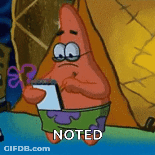 Patrick The Star Noted Checklist GIF