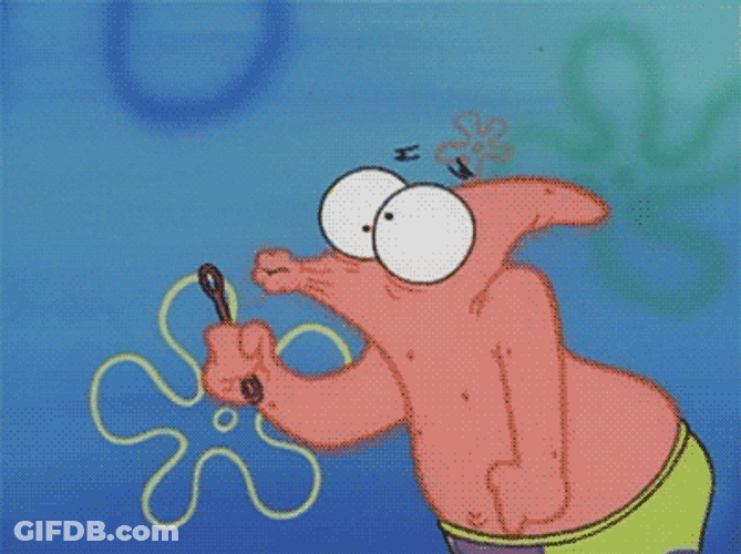 Patrick Trying To Make Bubbles GIF