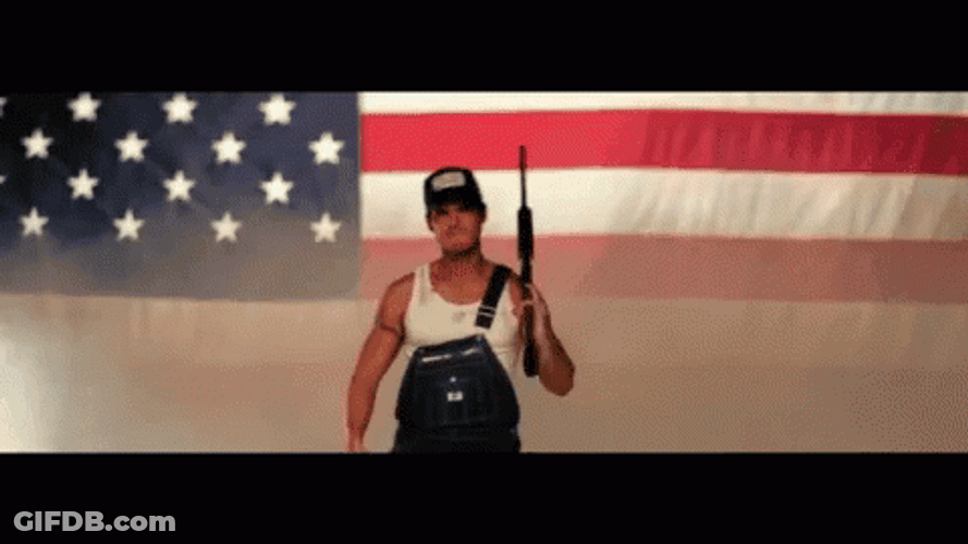 Patriotic Guy Eagle With Gun GIF